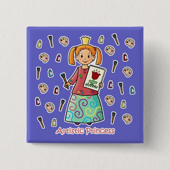 Künstlerische Prinzessin Button (Vorderseite)