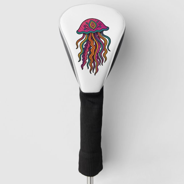 Künstlerische Qualle-Fahrer-Headcover Golf Headcover (Vorderseite)