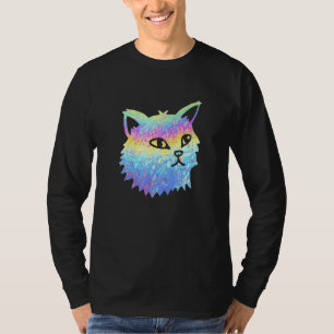 Künstlerische Retro-Hippie-Katze Vintage-Tie-Dye-K T-Shirt