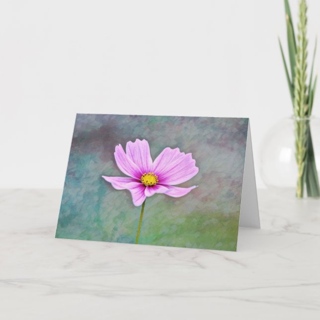 Künstlerische rosa Blume Art Note Card Karte (Vorderseite)