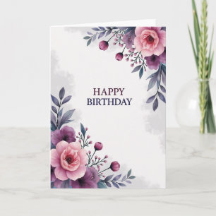 Künstlerische rosa Blüten-Geburtstagskarte Karte