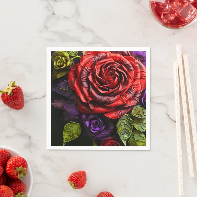 Künstlerische Rose Serviette (Beispiel)