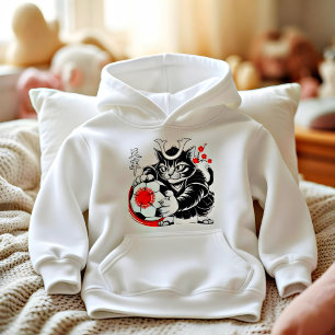 Künstlerische Samurai-Katze Japan Fußball für Fußb Hoodie