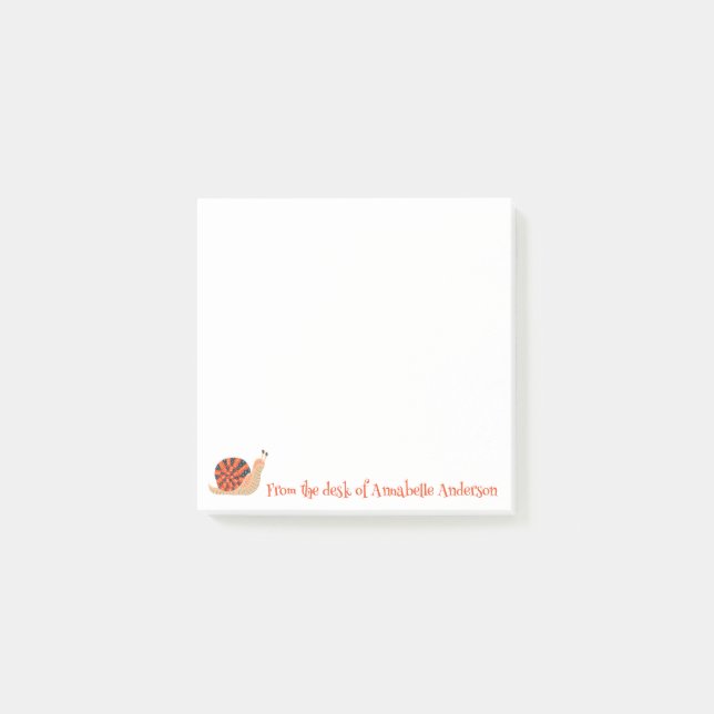 Künstlerische Schnecke personalisieren Post-it Klebezettel (Vorderseite)