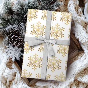 Künstlerische Schneeflocke falsches Gold Weihnacht Geschenkpapier