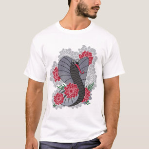 Künstlerische schwarze Krähe und rote Rosen Männer T-Shirt