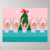 Künstlerische Schwimmer Illustration Weihnachtsfei