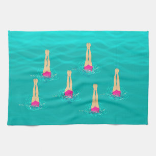 Künstlerische Schwimmer - Schwimmen unter Wasser Geschirrtuch