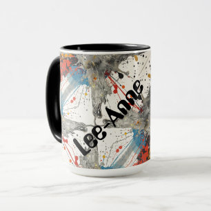 Künstlerische Silber-Blatt- und Pinselstrich-Fusio Tasse