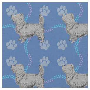 Künstlerische Sketch - Cairn Terrier Stoff