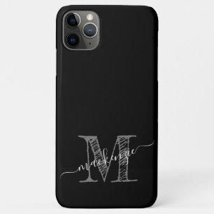 Künstlerische Skizze Initial Mit Monogramm Schwarz Case-Mate iPhone Hülle