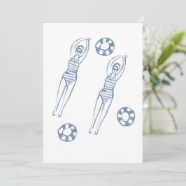 Künstlerische Snychro Schwimmer Blaue Illustration Einladung