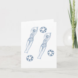 Künstlerische Snychro Schwimmer Blaue Illustration Einladung