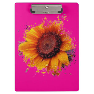 Künstlerische Sonnenblume Klemmbrett