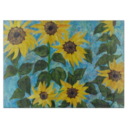 Künstlerische Sonnenblumen Schneidebrett
