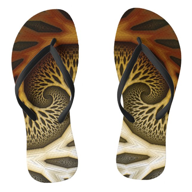 Künstlerische Spirale Moderne Fraktal Kunstmuster Flip Flops (Fußbett)