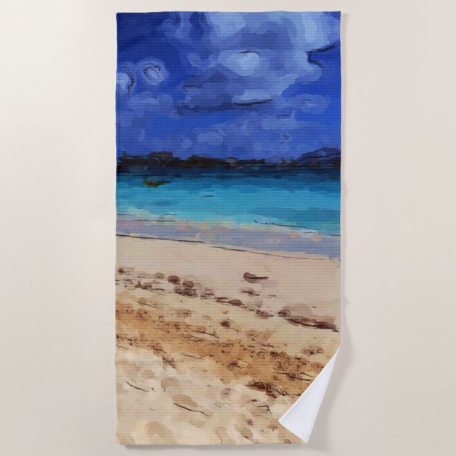 Künstlerische Strandszene Strandtuch (Vorderseite)