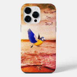 Künstlerische Strandszene Vogel Meer iPhone 14 Pro Max Hülle