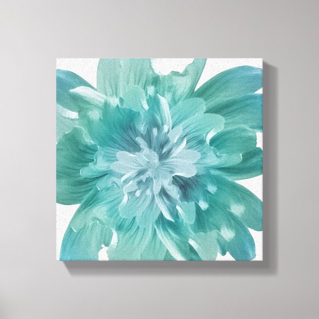 Künstlerische Teal-Bloom Premium Leinwand-Wandkuns Leinwanddruck (Vorderseite)