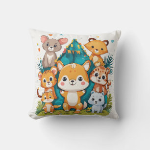 Künstlerische Tierfreunde - Spielerische Kinder Kissen