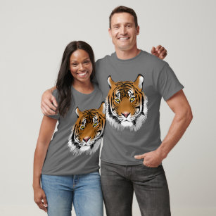 Künstlerische Tigerkunst aus Dschungelgrau T-Shirt
