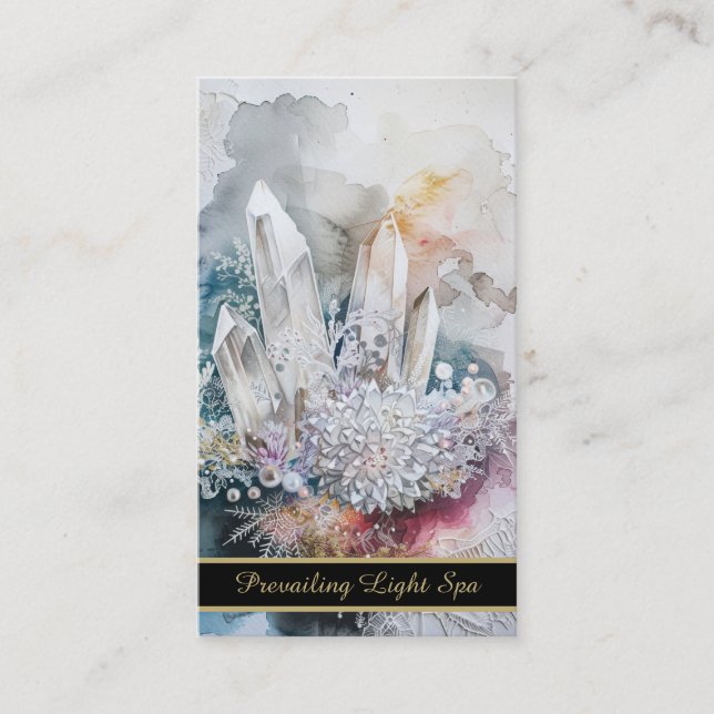 *~* Künstlerische Tropfen Kristalle AP90 Gold Rain Visitenkarte (Vorderseite)