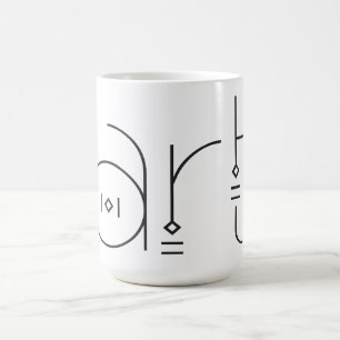 Künstlerische Typografie Kaffeetasse