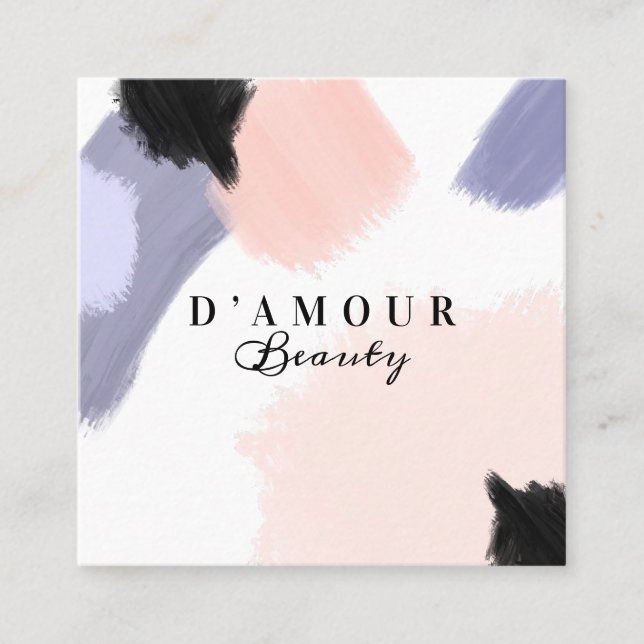 Künstlerische und moderne Abstrakte Pinselstriche Quadratische Visitenkarte (Vorderseite)