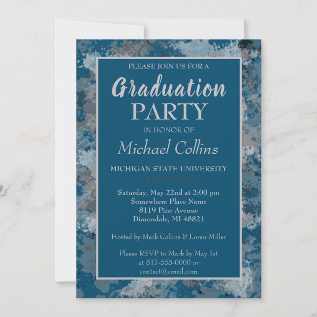 Künstlerische und stilvolle Party Einladung (Vorderseite)