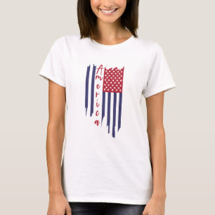 Künstlerische vertikale amerikanische Flagge T-Shirt