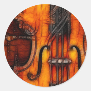 Künstlerische Violine Runder Aufkleber