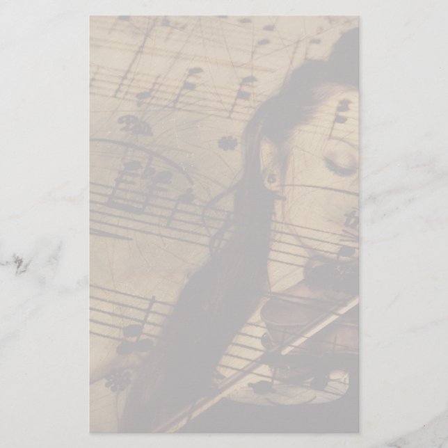 Künstlerische Violinen-Musik Briefpapier (Vorderseite)