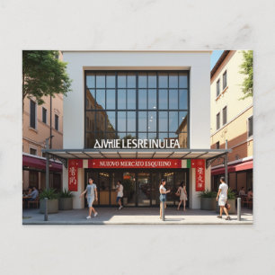 Künstlerische Vision der Chinatown Roms   Esquilin Postkarte