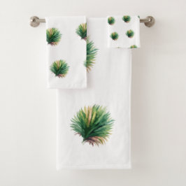 Künstlerische Wasserfarbe Botanik Badhandtuch Set