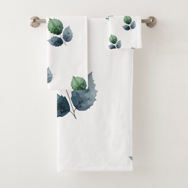 Künstlerische Wasserfarbe Botanik Badhandtuch Set (Insitu)