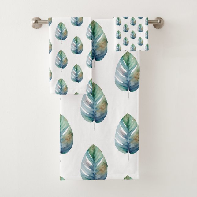 Künstlerische Wasserfarbe Botanik Badhandtuch Set (Insitu)