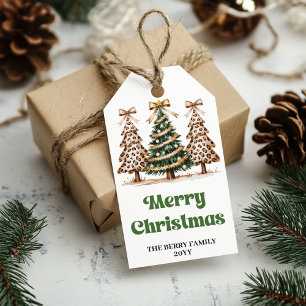 Künstlerische Weihnachtsbäume handgezeichnet indiv Geschenkanhänger