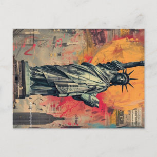 Künstlerische Wiedergabe der Freiheitsstatue Postkarte