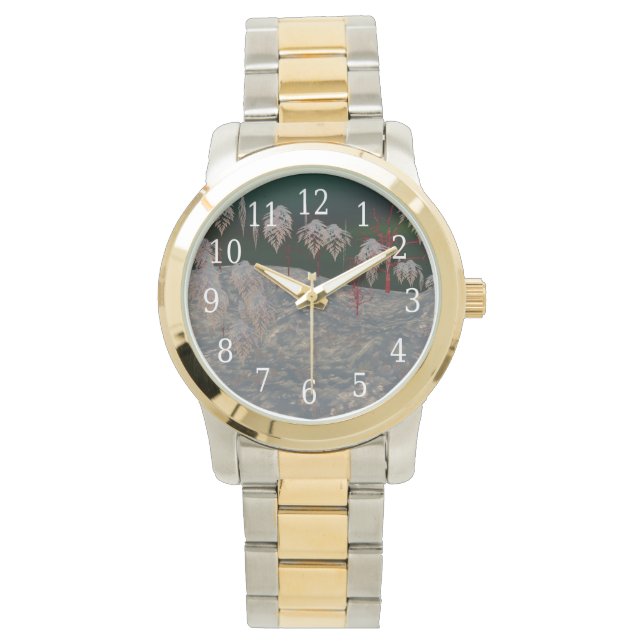 Künstlerische Winterwunderlandschau Armbanduhr (Vorderseite)