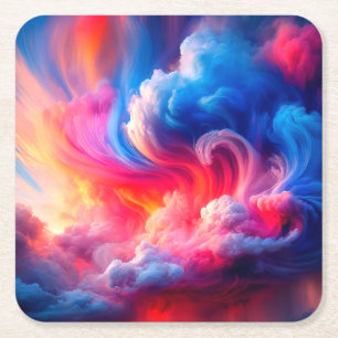 Künstlerische Wolken Rechteckiger Pappuntersetzer