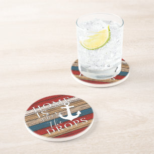 Künstlerische Zuhause ist, wo der Anker Word-Kuns Getränkeuntersetzer