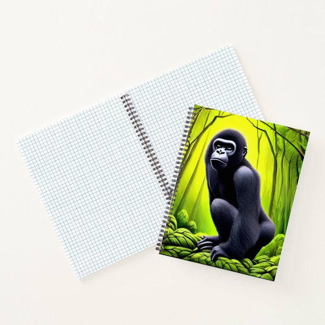 Künstlerischer Abstrakter Jungle Gorilla Notizbuch (Innenseite)