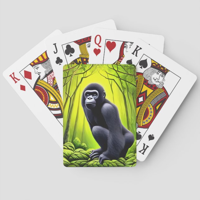 Künstlerischer Abstrakter Jungle Gorilla Spielkarten (Rückseite)