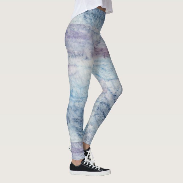 Künstlerischer abstrakter psychedelischer Farbausb Leggings (Rechts)