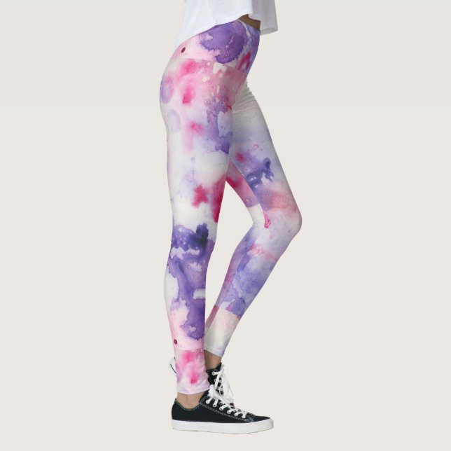 Künstlerischer abstrakter psychedelischer Farbausb Leggings (Rechts)