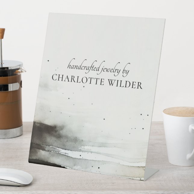 Künstlerischer Abstrakter Wasserfarben-Schmuckdesi Sockelschild (In Situ)