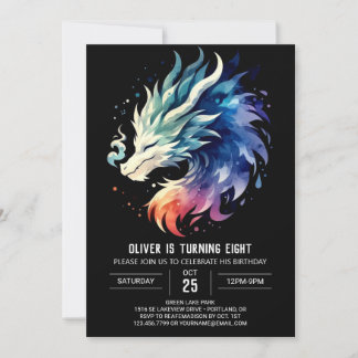 Künstlerischer Adortable Dragon zum Geburtstag Einladung