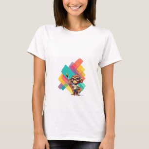 Künstlerischer Affe-Maler mit farbenfrohem Pinsels T-Shirt