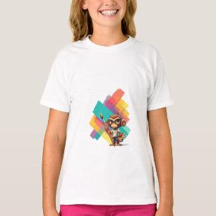Künstlerischer Affe-Maler mit farbenfrohem Pinsels T-Shirt