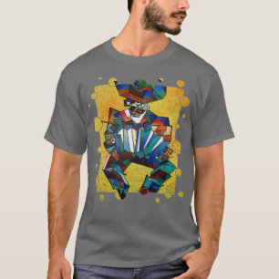 Künstlerischer Akkordeonspieler mit Rahmen T-Shirt